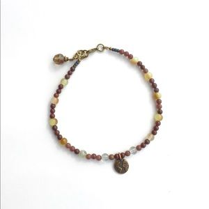 Stone Anklet, Ankle Bracelet, Handmade, with Earth Charm, Earth Day
